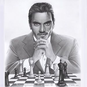 Chess Player Drawing Print